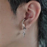 Punk Rock Metal Cross Clip-On Earrings – Non-Piercing Trendy Design