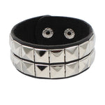 Multilayered Gothic Heavy Metal Leather Bracelet - Perfect for Rock and Metal Fans