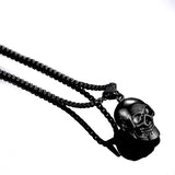 Edgy Stainless Steel 3D Skull Pendant Necklace for Punk Lovers