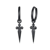 Stainless Steel Cross Skull Star Scorpion Tassel Chain Stud Earrings