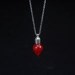 Vampire Tooth Glass Fang Blood Bottle Pendant Necklace - Neo-Gothic Style