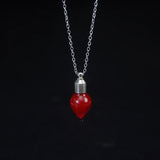 Vampire Tooth Glass Fang Blood Bottle Pendant Necklace - Neo-Gothic Style