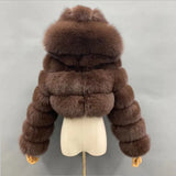 High-End Fox Fur Leather Coat – Luxury Thick Warm Fur for Ladies