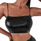 Clubwear Patent Leather Sleeveless Tank Top