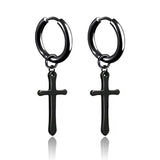 Stainless Steel Cross Skull Star Scorpion Tassel Chain Stud Earrings