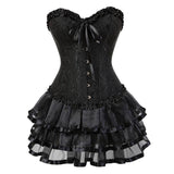 overbust burlesque corset and skirt set - Alt Style Clothing