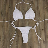 Solid Mirco Bikini Set G-String Thong Brazlian 