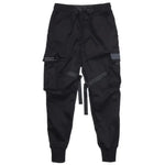 Men's Gothic Cargo Pants with Ribbons – Edgy Harem Jogger Style