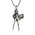 Silver Plated Captivity Bondage Goddess Pendant - Demon Girl Necklace