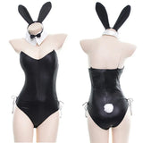 Chic Bunny Girl Faux Leather Costume - Bold and Playful