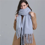 Thick Cashmere Pashmina Scarf with Tassels - Warm & Soft Shawl Wrap