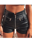 High Waist PU Leather Mini Shorts - Club Style Skinny Fit