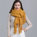 Thick Cashmere Pashmina Scarf with Tassels - Warm & Soft Shawl Wrap