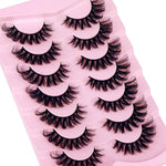 7 Pairs Wispy Cat Eye False Eyelashes - Natural Look Faux Mink Fluffy Strip Lashes