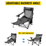 Outdoor Folding Camp Chair Backrest With Footrest