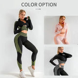 2/3PCS Seamless Women Yoga Set Workout Sportswear Gym Clothing