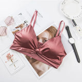 Adjustable Satin Triangle Cup Bra | Beautiful Back Design with Padded Support