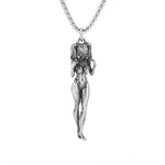 Silver Plated Captivity Bondage Goddess Pendant - Demon Girl Necklace