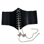 Butterfly Chain Corset Wide Cincher Belt - Alt Style Clothing