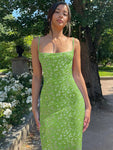 Print Backless Sleeveless Elegant Slim Bodycon Dress