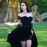 Gothic Mini Party Draped Bodycon Vintage Satin Dress