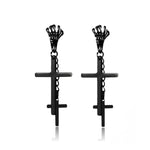 Stainless Steel Cross Skull Star Scorpion Tassel Chain Stud Earrings