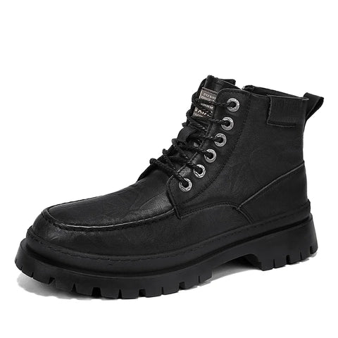 Fur-Lined Leather Combat Boots - Lace-Up for Ultimate Comfort and Protection