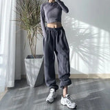 High-Waist Baggy Jogging Sweatpants - Quick-Dry Casual Sports Pants