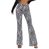 High-Waisted Zebra Print Wide Leg Pants - Perfect for Casual and Fashionable Wear