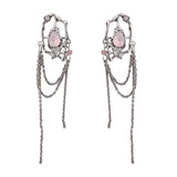 Gothic Irregular Moonstone Star Earrings – Trendy Asymmetrical Design