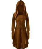 Women's Renaissance Archer Cosplay Costume - Hooded Medieval Dress