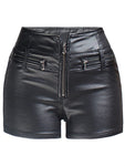 High Waist PU Leather Mini Shorts - Club Style Skinny Fit