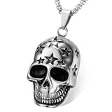 Edgy Stainless Steel 3D Skull Pendant Necklace for Punk Lovers