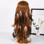 Boho Peacock Feather Adjustable Headdress - Women's Novelty Hair Band