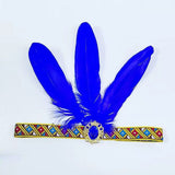 Boho Peacock Feather Adjustable Headdress - Women's Novelty Hair Band