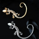 Gothic Punk Crystal Lizard Ear Cuffs – Trendy Clip-On Earrings