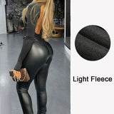 High-Waist Black PU Leather Hip-Lifting Leggings – Perfect for Nightclub and Casual Style