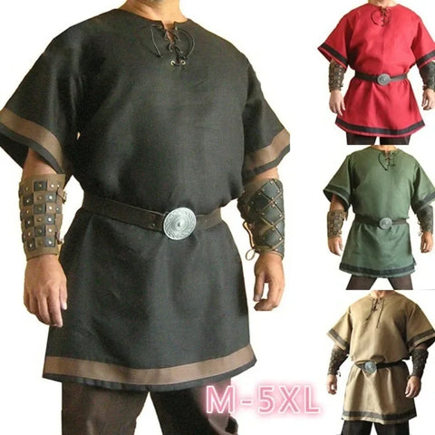 Medieval Vintage Renaissance Viking Warrior Knight Top - Steampunk-Inspired Costume