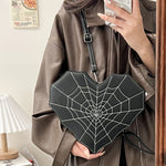 Gothic Spiderweb Heart Shaped Bag – Women's Backpack