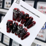 10pcs Handmade Y2K Goth Style Press-On Nails