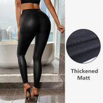 High-Waisted Push-Up PU Leather Leggings – Sleek Club Style with Sculpting Fit