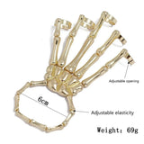 Punk Skeleton Hand Five Finger Ring - Versatile Rock Style Accessory