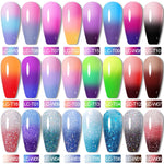 LILYCUTE Pink Purple Thermal Gel Nail Polish - 3 Colors Temperature Color Changing