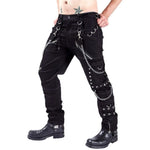 Men's Gothic Rock & Roll Show Pants – Slim Fit Metal Splice Cargo Design