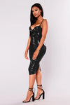 Shiny Vinyl PVC Zip-Up Bodycon Dress