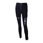 Gothic High-Waist Slim Pencil Pants with Pentagram Cut-Out Design