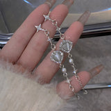 Gothic Irregular Moonstone Star Earrings – Trendy Asymmetrical Design