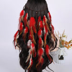 Boho Peacock Feather Adjustable Headdress - Women's Novelty Hair Band