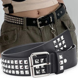 Gothic PU Leather Rivet Hanging Chain Belt