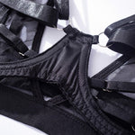 Lingerie 5-Pieces Fancy Underwear Transparent Bra And Garters - Alt Style Clothing